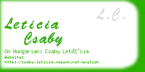 leticia csaby business card